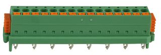 PHOENIX CONTACT 1864163 Wire-To-Board Terminal Block, 5 mm, 15 Ways, 24 AWG, 12 AWG, 2.5 mm², Push In