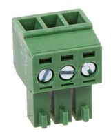MULTICOMP PRO MC000057 Pluggable Terminal Block, 3.5 mm, 3 Ways, 26 AWG, 16 AWG, Screw