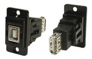 CLIFF ELECTRONIC COMPONENTS CP30707NMB USB Adapter, CSK Hole, USB Type B Receptacle, USB Type A Receptacle, USB 2.0