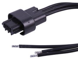 MOLEX 216621-1032 Cable Assembly, Squba Receptacle to Free End, 3 Ways, 3.6 mm, 1 Row, 300 mm, 11.8 "