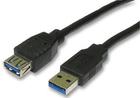 PRO SIGNAL CAC250043 USB 3.0 A Male to A Female Lead, 1m Black