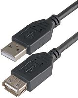 PRO SIGNAL PSG91420 USB Cable, Type A Plug to Type A Receptacle, 1 m, 3.28 ft, USB 2.0, Black