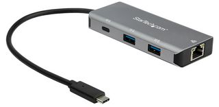 STARTECH HB31C2A1CGB Hub, 3-Port USB-C Hub with LAN Port, 10Gbps, 2x USB-A & 1x USB-C, 9.8” Host Cable