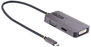 STARTECH 118-USBC-HDMI-VGADVI Converter, USB C Video Adapter to HDMI DVI VGA, 4K 60Hz, Aluminum, USB-C Travel Adapter