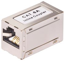 STARTECH IN-CAT6A-COUPLER-S1 In-Line Adapter, Shielded RJ45 Coupler, Inline Cat6a Coupler, Cat6a Cable Extension, F/F