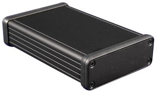 HAMMOND 1455J1201BK Metal Enclosure, 1455 Series, Extruded With Metal End Panels, Small, Extruded Aluminium, 27 mm