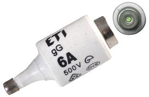 MULTICOMP PRO 2312403 Fuse, Industrial / Power, MP Bottle D Series, 6 A, 500 VAC, 400 VDC, 22mm x 50mm, 0.87" x 1.97"
