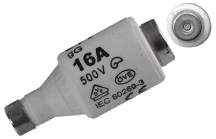 MULTICOMP PRO 2312405 Fuse, Industrial / Power, MP Bottle D Series, 16 A, 500 VAC, 400 VDC, 22mm x 50mm, 0.87" x 1.97"