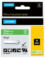 DYMO 1805420 TAPE VINYL WHITE ON GREEN 19MM