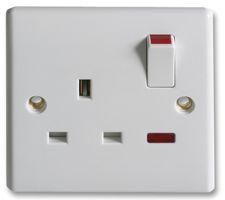 BG H825SP-01 SOCKET, SWITCHED, 1GANG, NEON