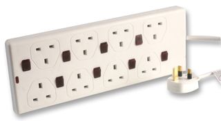 PRO ELEC 2808S EXTENSION LEAD, 8 GANG, INDIV-SW, 2M