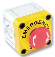 APEM A01ESSP354B+PEA01 Emergency Stop Switch, DPST-NC, On-(Off), Quick Connect, Solder, 6 A, 250 V