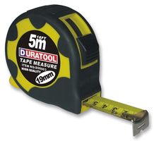 DURATOOL D00003 Tape Measure, Manual, Rubber, 19mm x 5m