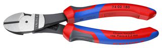 KNIPEX 74 02 180 Cutter, Side, Diagonal, 180 mm, Diagonal, 3.8 mm, 64 °, Knipex - Diagonal Cutters