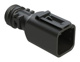 AMPHENOL SINE/TUCHEL ATBS-241-0605 BACKSHELL, RCPT CONN, 6POS, 180DEG, BLK