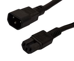 L-COM PPA00005-25F HIGH TEMPERATURE POWER CORD - C14 TO C15