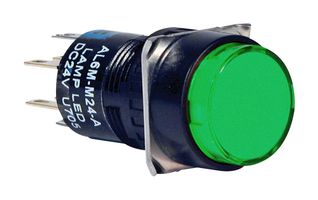 IDEC AL6M-A24-G PB SW, DPDT, 1A, 120V, SOLDER/QC, GREEN