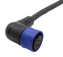 BULGIN LIMITED PXP4002/001/03S. CIR CABLE, 3P R/A RCPT-FREE END, 3.3FT