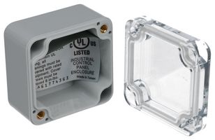 BUD INDUSTRIES PN-1330-AC ENCLOSURE, WALL MOUNT, PC, GREY/CLEAR