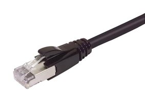 L-COM TRD695ABLK-100 ENET CORD, CAT6A, RJ45 PLUG-PLUG, 100