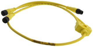 MOLEX 120068-0250 Y-SPLITTER CORD, M12 PLUG-2 X RCPT/31.5"