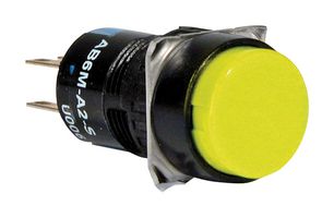 IDEC AB6M-M1P-Y PUSHBUTTON SW, SPDT, 1A, 120V, SOLDER/QC