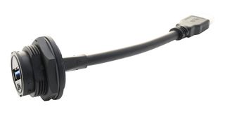 AMPHENOL LTW UA-30PMFL-LC7B30 USB CABLE, TYP A PLUG- TYP A RCPT, 300MM