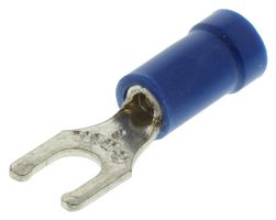 ABB - THOMAS & BETTS 14RB-8FL TERMINAL, SPADE/FORK, #8, CRIMP, BLUE