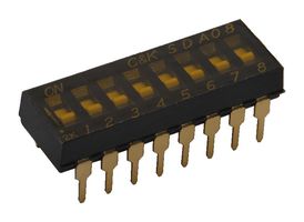 C&K COMPONENTS SDA05H0BD DIP SWITCH, 0.1A, 5VDC, 5 POS, THT