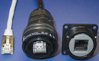 AMPHENOL PCD RJF62SA1B SEALED ENET ADAPTER, RJ45, JACK, CAT5E/6