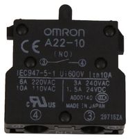 OMRON INDUSTRIAL AUTOMATION A22-10 SWITCH BLOCK, SPST-NO, 1POLE