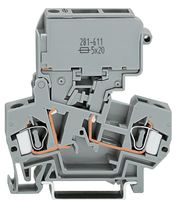 WAGO 281-611/281-541.. TERMINAL BLOCK, FUSED, 28-12AWG, 5X20MM