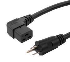 L-COM PCS02L2-BLK-15F PWR CORD, N5-15P-R/A IEC 60320 C19, 15