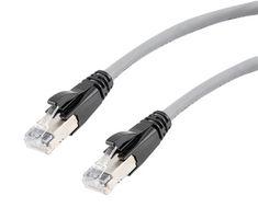 L-COM TRD626ASR-GRY-7F ENET CABLE, CAT6A, RJ45 PLUG-PLUG, 7FT