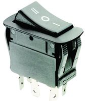 TE CONNECTIVITY - ALCOSWITCH PRCDA1-20F-BB0BW SWITCH, ROCKER, DPST, 20A, 277V, BLACK