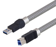 L-COM U3A00002-1M USB CABLE, 3.0 A-B PLUG, 1M, METALLIC