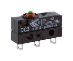 ZF DC3CA1AA MICROSWITCH, BUTTON, SPDT, 100mA, 250V