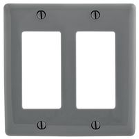 HUBBELL WIRING DEVICES NP262GY WALL PLATE, 2 GANG, GREY