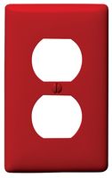 HUBBELL WIRING DEVICES NP8R WALL PLATE, 1 GANG, 1 DUPLEX, RED