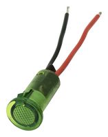 DIALIGHT 655-1203-103F PANEL INDICATOR, GREEN, 12V, WIRE LEAD