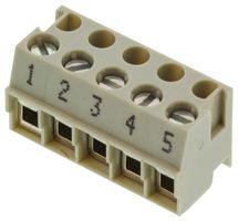 WIELAND ELECTRIC 25.600.2553.0 TERMINAL BLOCK PLUGGABLE, 5 POSITION, 22