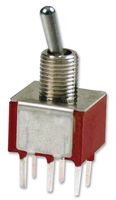 E-SWITCH 100DP1T1B1M2QEH. TOGGLE SWITCH, DPDT, 5A, 120VAC, 28VDC