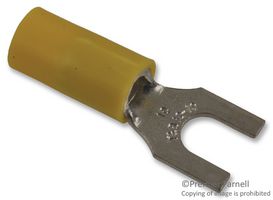 ABB - THOMAS & BETTS 10RC-10F TERMINAL, SPADE/FORK, #10, CRIMP, YELLOW