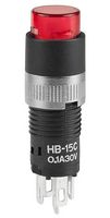 NKK SWITCHES HB15CKW01-5C-CB SWITCH, PUSHBUTTON, ILLUMINATED, SPDT, 0