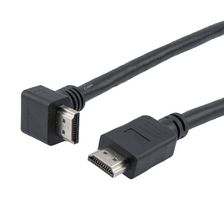L-COM HD21PRAU-MM-BLK-05M. HDMI 2.1 CABLE, M/RA-UP-M, PVC, BLK, 0.5