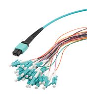 L-COM MPM24OM3-09LCR-5 FIBRE CORD, MPO PLUG TO LC, 24FIBRES, 5M