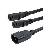 L-COM C14-C132-15-4F SPLIT PWR CORD, IEC C14-IEC C13, 15A, 4