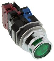 IDEC ALFD22211DNUG ILLUM PB SW, SPST-NO/NC, GRN, 10A, 110V