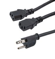 L-COM N515P-C132-10-4F PWR CORD, N5-15P-2X IEC C13, 4 , 10A