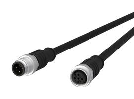 METZ CONNECT 142MCA12010 SENSOR CORD, 4P M12 PLUG-JACK, 1M
